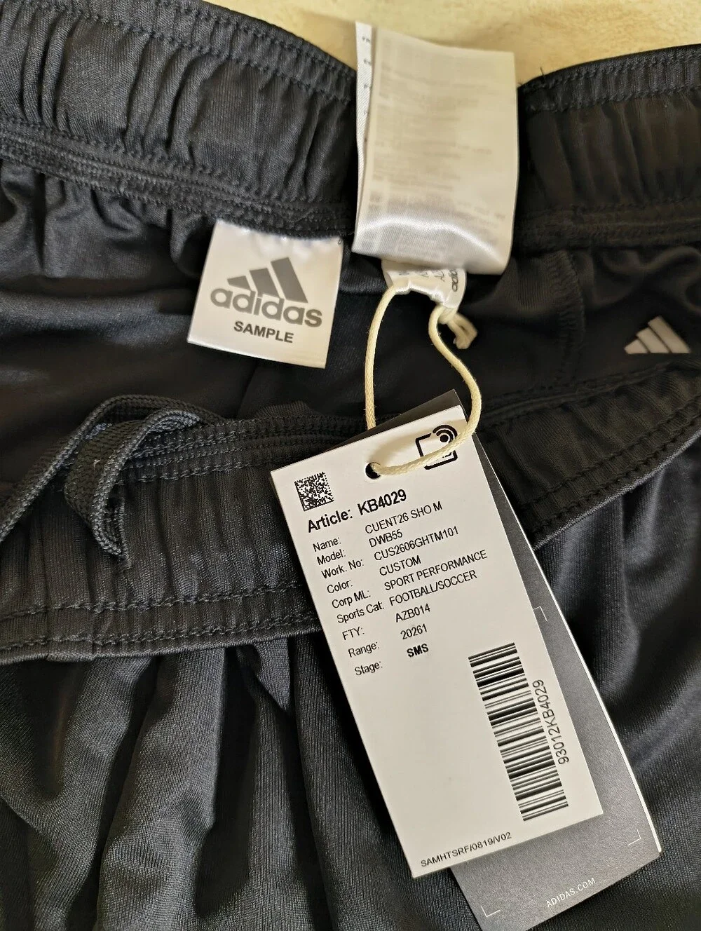SAMPLE Unreleased adidas Black Men's Athletic Shorts with Maroon Side Stripes
